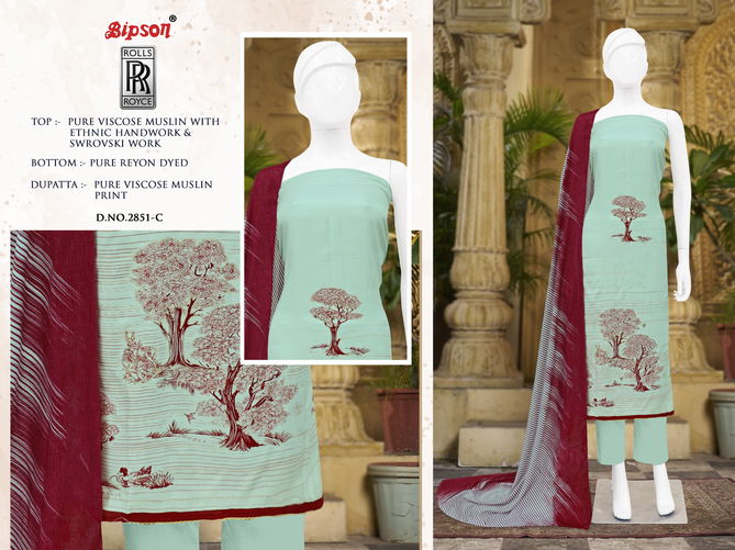 Rolls Royce 2851 By Bipson Viscose Muslin Dress Material Wholesale Price In Surat